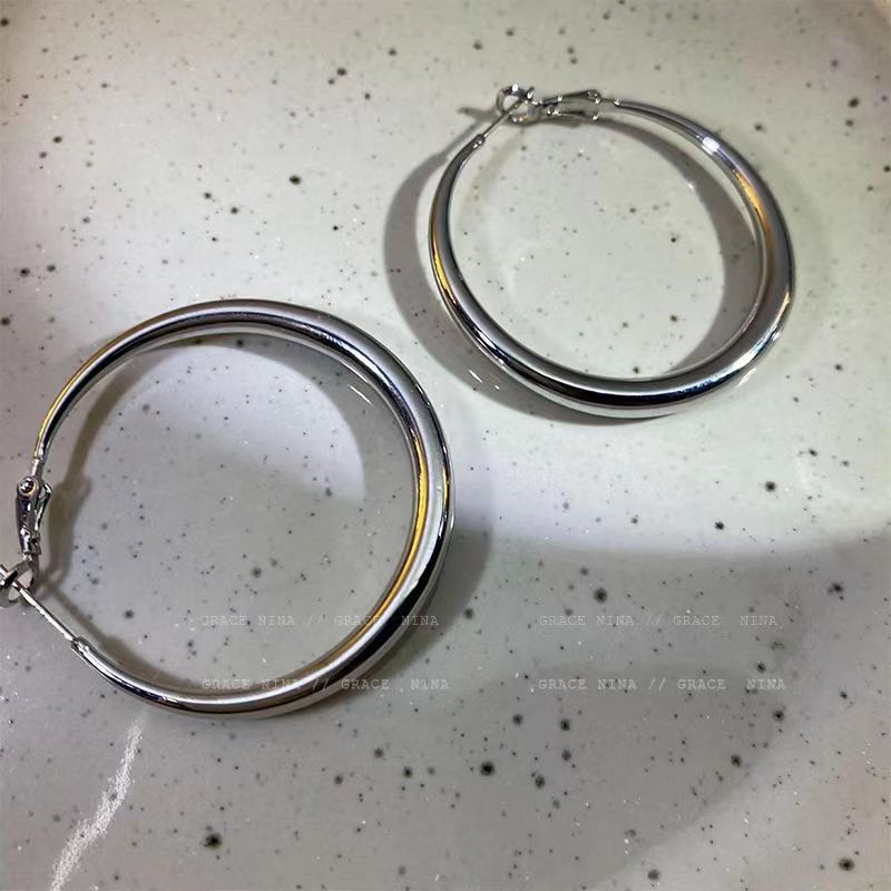 Metal cold style large ear ring earrings, 2025 new trendy stud earrings for women, exaggerated and elegant earrings, simple and versatile Application Scenario