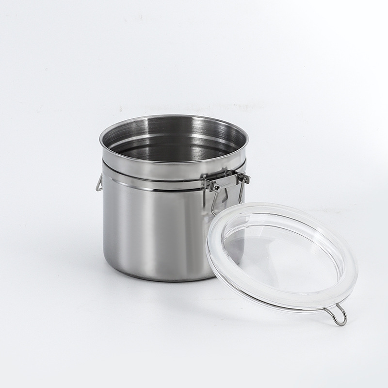 Stainless steel sealed cans for coffee, candies, dried fruits, milk powder, tea, kitchen storage cans, storage cans for grains and cereals Specification drawing