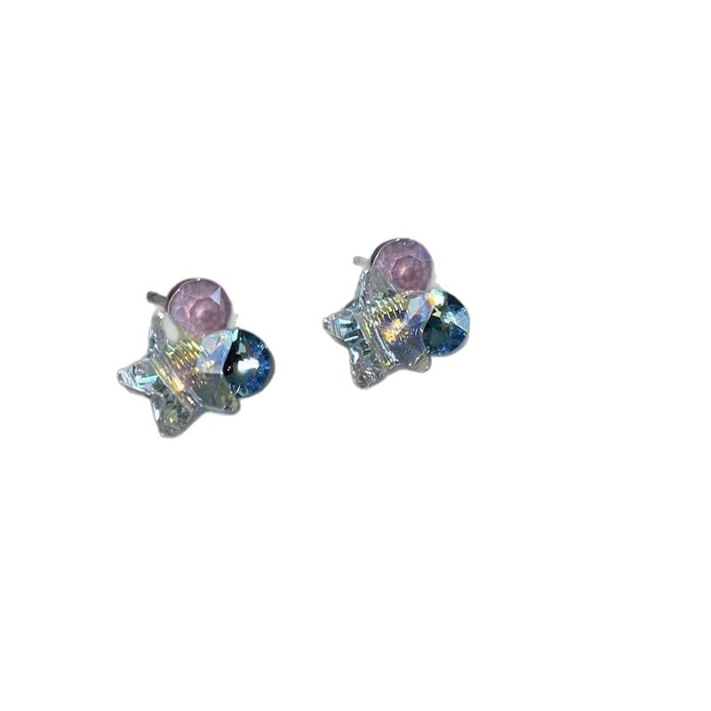 Dopamine Sparkling Diamond soda, colorful star stud earrings, women's niche design sense earrings, unique and beautiful earrings Item Picture
