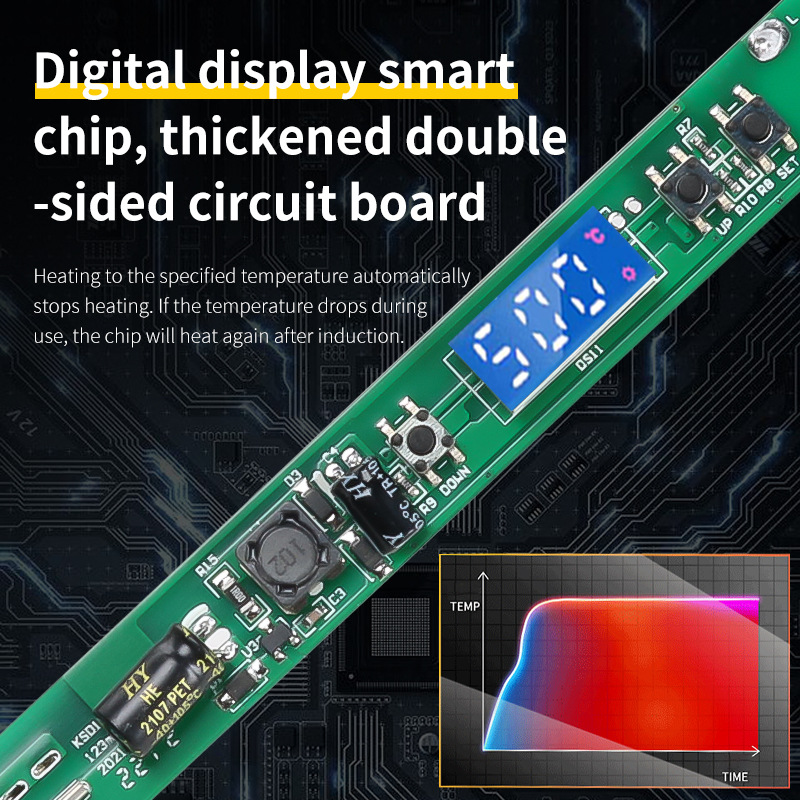 Cross-border strictly selected digital display adjustable temperature constant temperature soldering iron, internal heating type 60W soldering pen, 110V electric soldering iron manufacturer Specification drawing