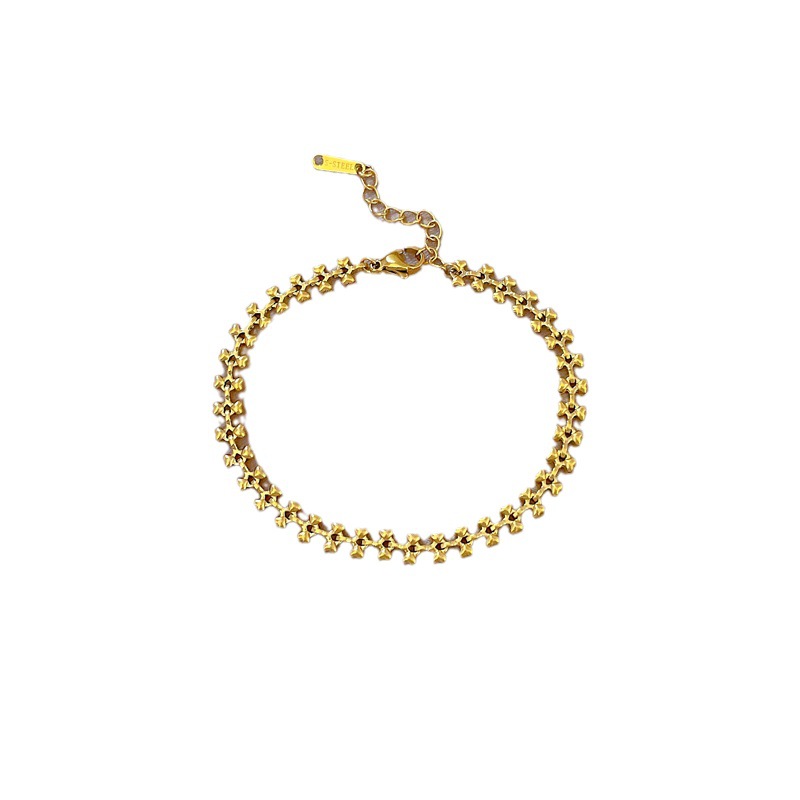 【 All-titanium Steel 】 Dongdaemun Personalized Love Dog bone Chain bracelet Female Internet celebrity retro best friend Item Picture