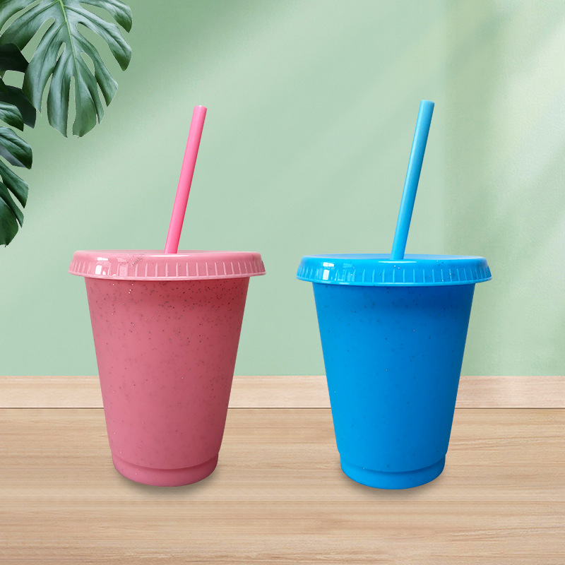 New fashionable straw cups for foreign trade, large-capacity water cups for offices and milk tea shops, available in multiple colors, cross-border hot sales wholesale details Picture