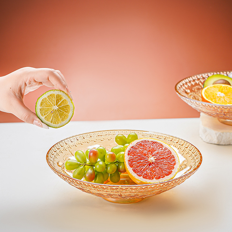 Crystal glass fruit platters and fruit boxes, creative salad plates for home living rooms, practical gifts for hotels and KTVS Specification drawing