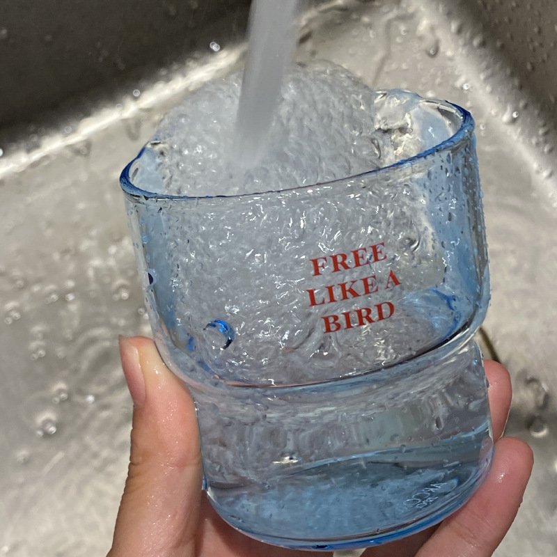 As free as a bird ~ High-end, niche, Instagram glass cup, simple bird coffee cup, high-temperature resistant water cup Item Picture