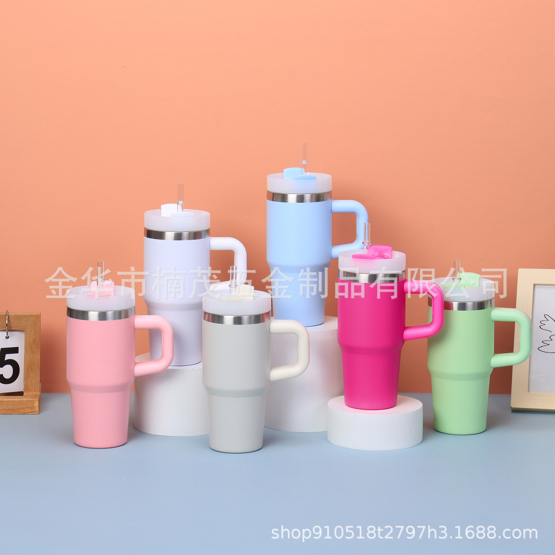 Wholesale of Amazon 304 stainless steel insulated cups with large capacity, 14oz handle, car cups, ice holders and water cups with straws Specification drawing