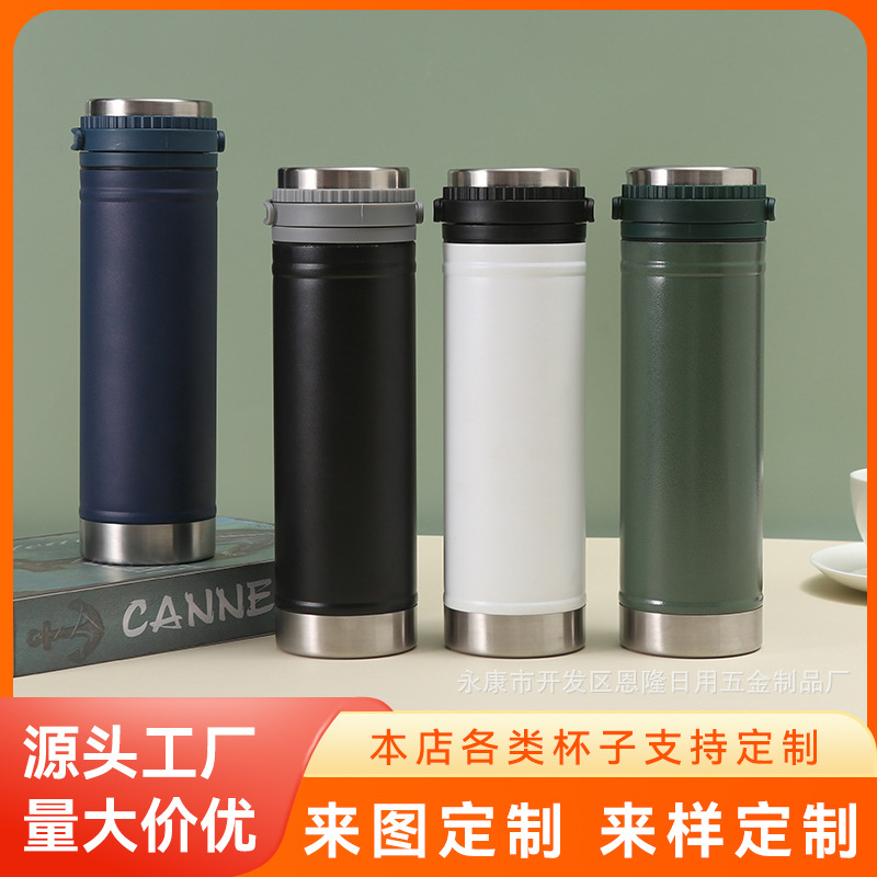 Foreign trade cross-border 304 stainless steel insulated cup, vacuum double-layer high appearance level straight cup, outdoor portable and easy to use cup full figure