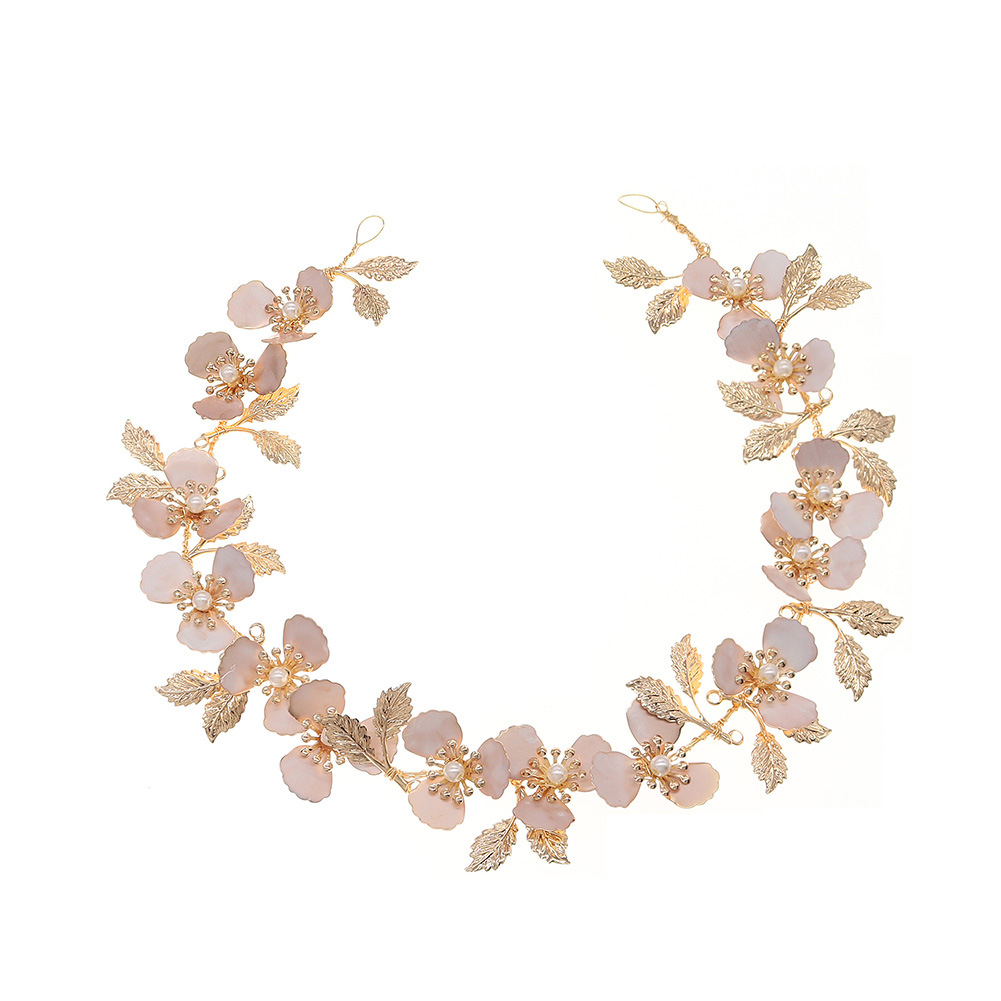 Ancient-style Hanfu headwear, handcrafted flower hair bands, wedding gowns and evening gowns, pearl hair accessories, high-end bridal accessories Item Picture