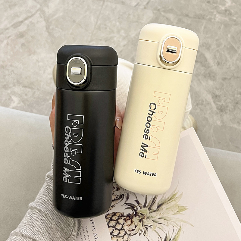 Simple and fresh 316 stainless steel insulated cup, portable water cup for girls, Korean style ins style, personalized and casual cup Specification drawing