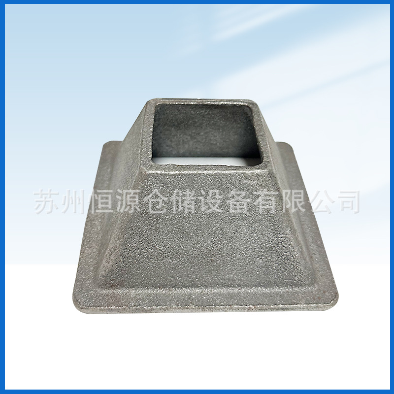 40 square tube cast steel stacker feet, warehouse logistics shelf feet, metal feet, column top cover, material box bottom base details Picture
