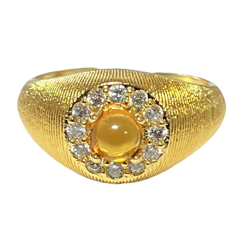 A vintage brushed, light luxury, high-end diamond-encrusted plain ring, a trendy, unique and niche open-top index finger ring for women Item Picture