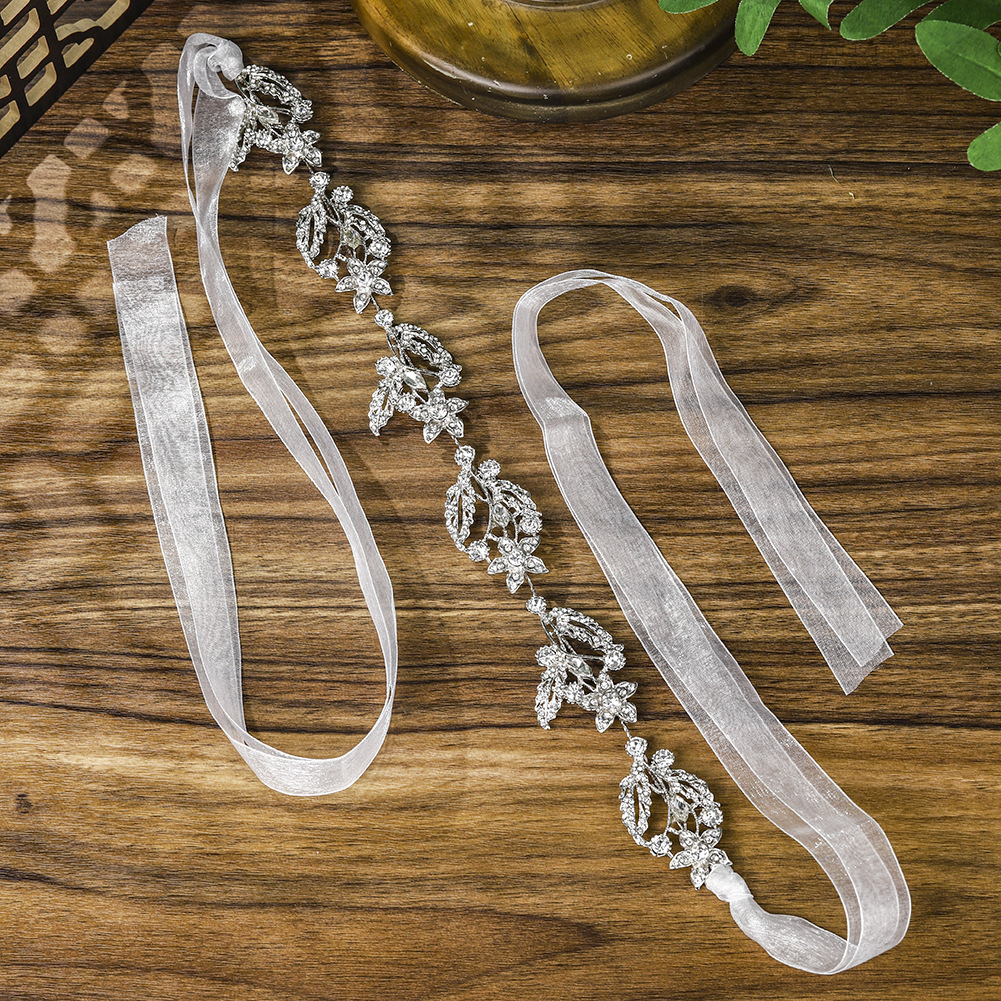 Cross-border new alloy rhinestone bridal hairband, wedding dress, banquet party, high-end accessory, hair chain, headwear for women full figure