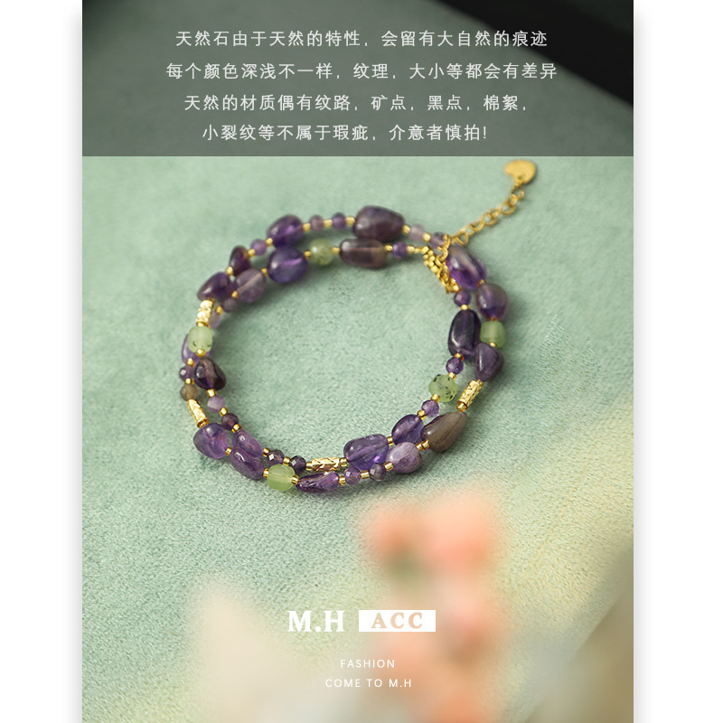 Summer new dopamine amethyst grapevine necklace for women, a retro and high-end, light luxury and niche collarbone chain Application Scenario