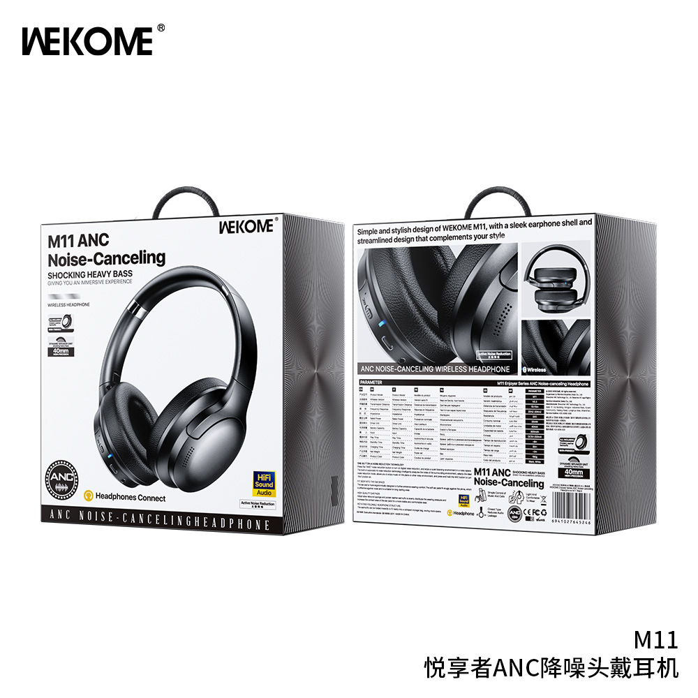 Wholesale of new cross-border wireless over-ear Bluetooth headphones with ANC active noise cancellation and stereo sound for sports gifts Item Picture