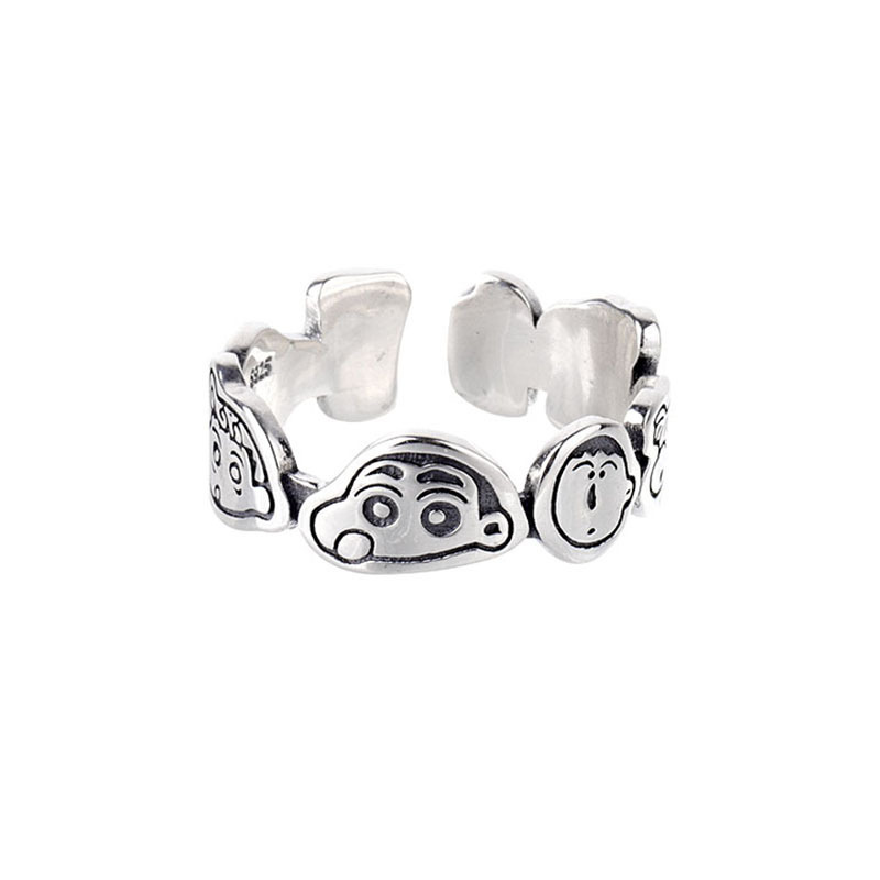 Cute anime cartoon character Shin-chan ring for women's Instagram niche design Open adjustable index finger ring 2022 New style Item Picture