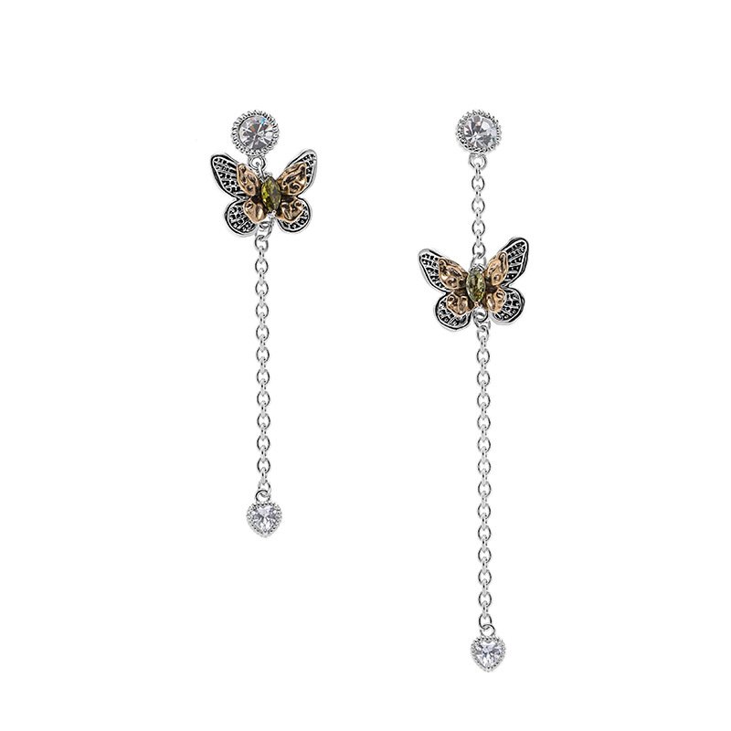 Original retro butterfly fashion earrings, summer niche design, high-end earrings, light luxury, ins style, versatile earrings Item Picture