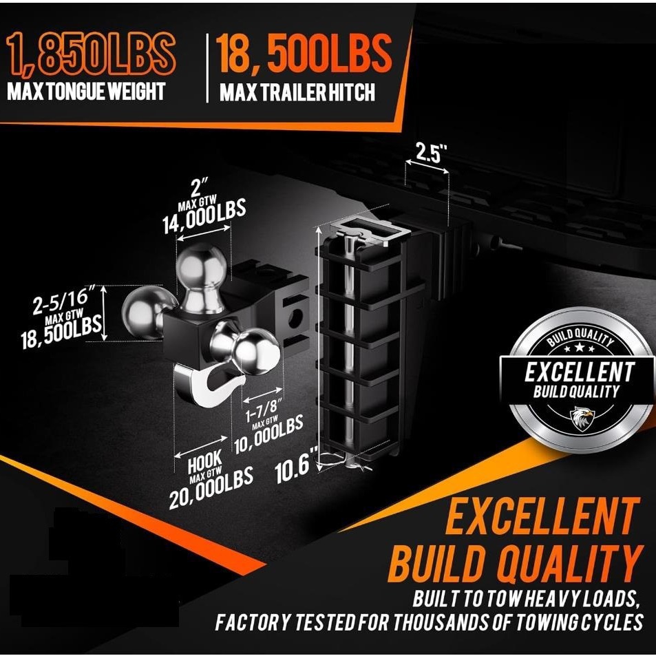 The source factory's adjustable trailer arm hook is suitable for 2.5-inch receivers and shockproof towing hooks Application Scenario