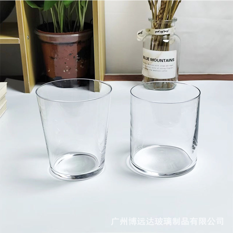 Simple and thin glass cups, coffee cups, American latte cups, tea cups, cocktail cups, transparent cold drinks, juice and milk cups Specification drawing