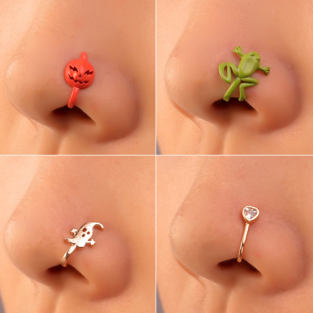 European and American Amazon non-piercing nose clip, African retro copper-inlaid zircon U-shaped nose stud adjustable piercing accessory Application Scenario