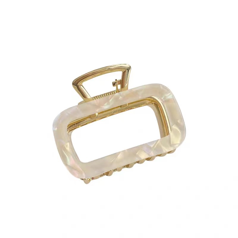 High-grade acetic acid + alloy ~ Simple square grab clip, shark clip, medium-sized hair clip, back head coil hair clip, children's hair accessory Item Picture