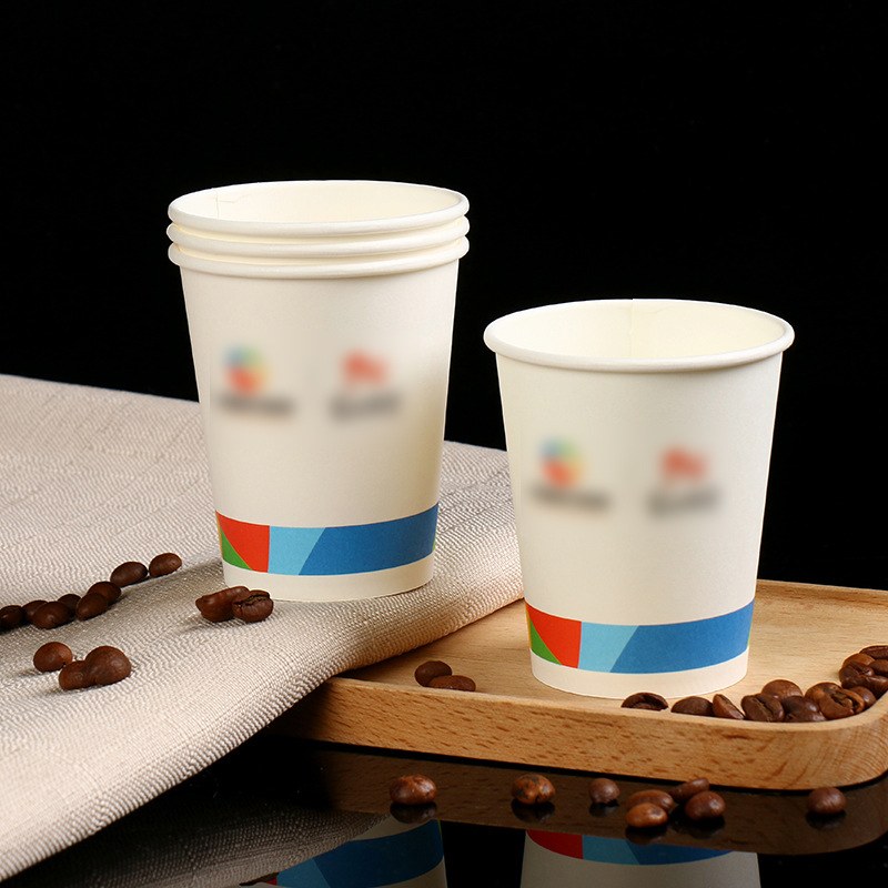 Household disposable drinking water paper cups, 9-ounce common cups, thickened enterprise office, training, advertising and promotional paper cups Item Picture