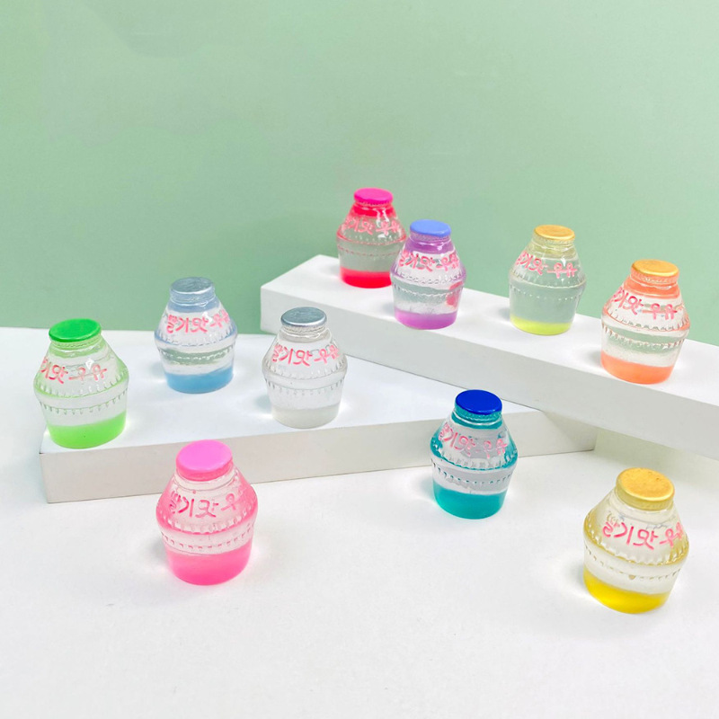 Resin accessories, miniature three-dimensional luminous bottle trinkets, DIY accessories, cream glue phone case accessories, fridge magnets details Picture