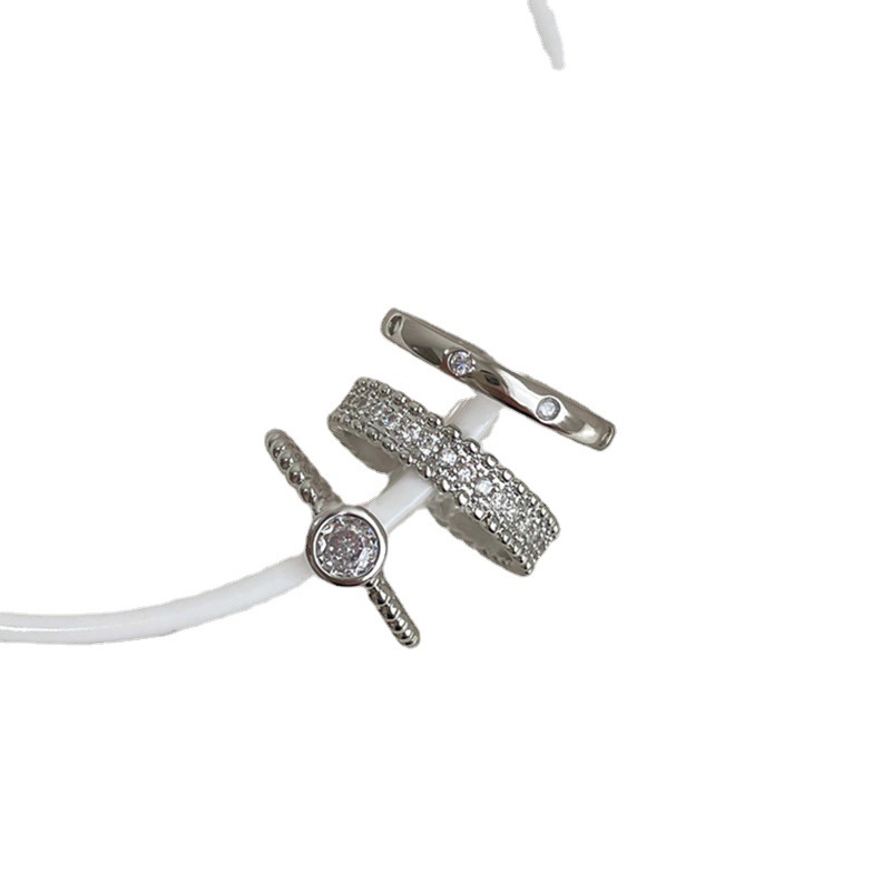 Plain ring zircon individual open ring for women, a niche design, light luxury and simple index finger ring, a high-end and cold style ring Item Picture