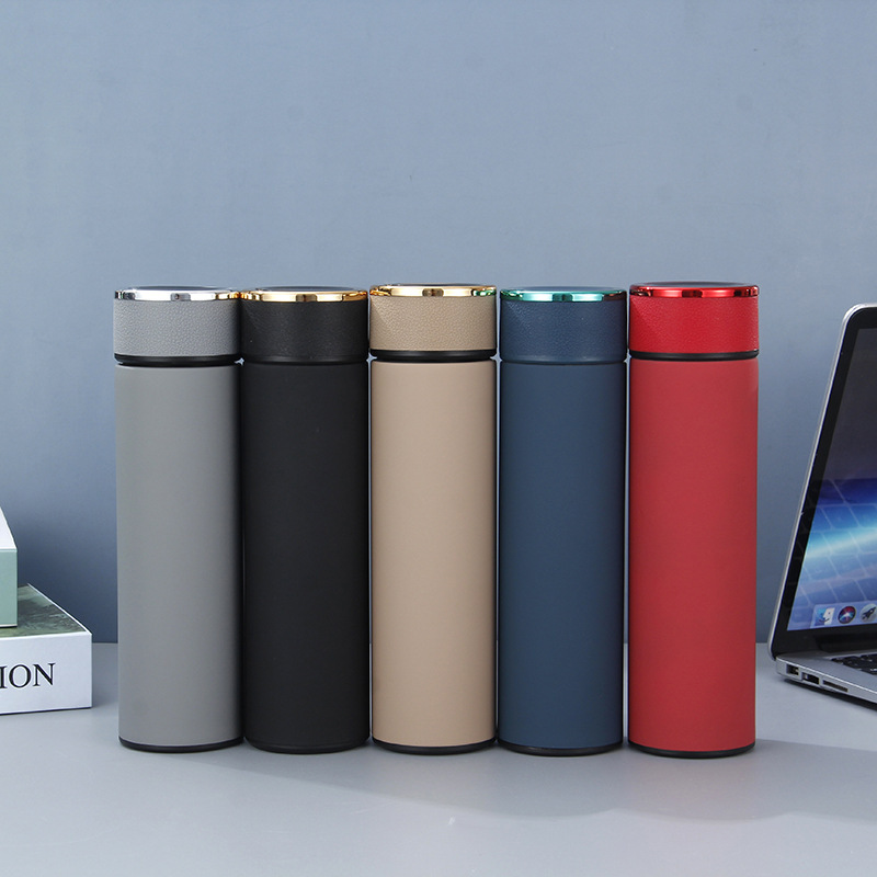 Tea-water separation brewing cup, 304 stainless steel insulated cup, solid-color simple business cup, men's and women's office water cup details Picture