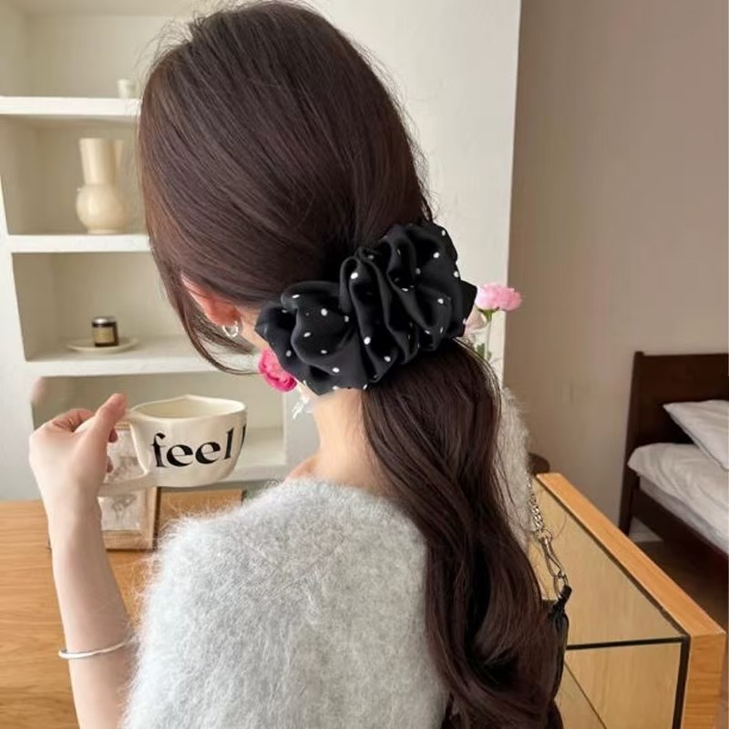 Cloud Bubble Polka dot Floral Banana Hairpin for increasing hair volume, 2025 new style for women, high ponytail pinch at the back of the head details Picture