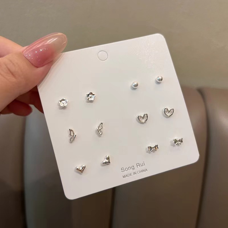 Earrings 2025 Bestseller New ear accessory set combination, women's ear studs, high-end and elegant, niche design sense, butterfly Application Scenario