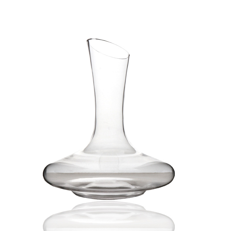 Wholesale handcrafted crystal decanter with a slanted mouth and no handle, large-belted decanter, cold-cut red wine decanter Item Picture