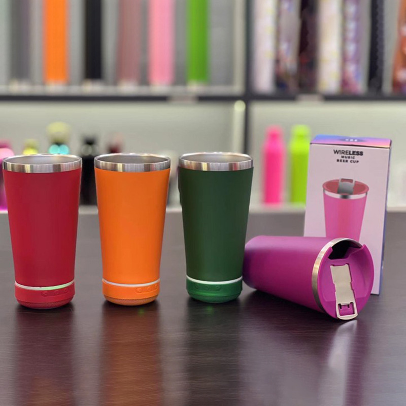 Wholesale of 16oz cross-border 304 stainless steel insulated cups, Bluetooth audio car cups, outdoor portable car beer mugs Application Scenario