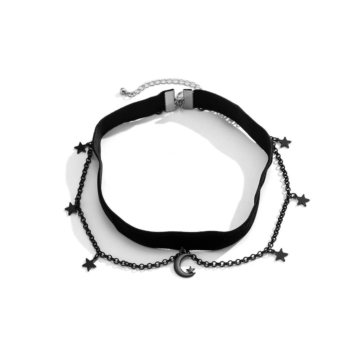 European and American cross-border accessories, niche spider web pendants, collarbone chains, necklaces, punk hip-hop, sweet and cool star moon choker Item Picture