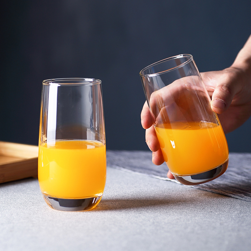 Green apple heat-resistant glass water glass, whisky glass, transparent juice glass, beer glass, Anji series egg-shaped water glass Specification drawing