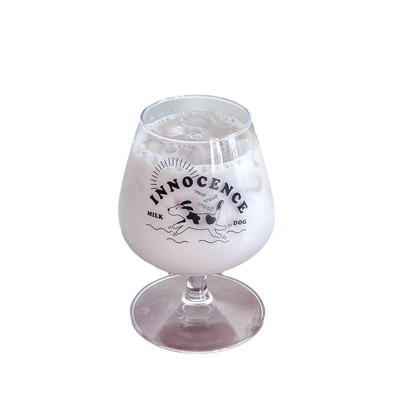 Homemade high-appearation-level inS-style girls' tall glass cups, large-capacity glass cups, water cups, coffee cups, cold drink milk cups Item Picture