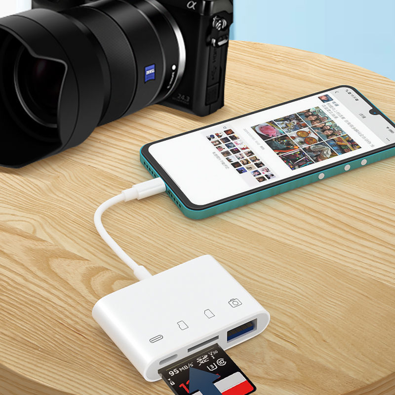 Applicable to Type-C four-in-one converter, sd card reader, otg adapter, camera adapter and mobile phone card reader Specification drawing