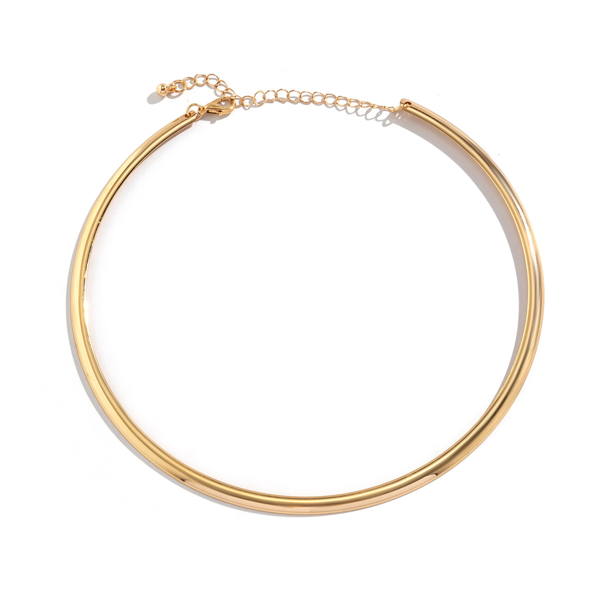 European and American cross-border accessories, punk smooth circular, cold style collar, collarbone chain, niche and simple choker necklace Item Picture