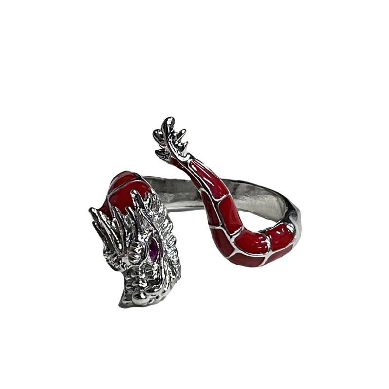 This retro and unique dragon-shaped irregular opening ring exudes a high-end feminine charm, is trendy and cool, and is versatile. It is an exquisite index finger ring Item Picture