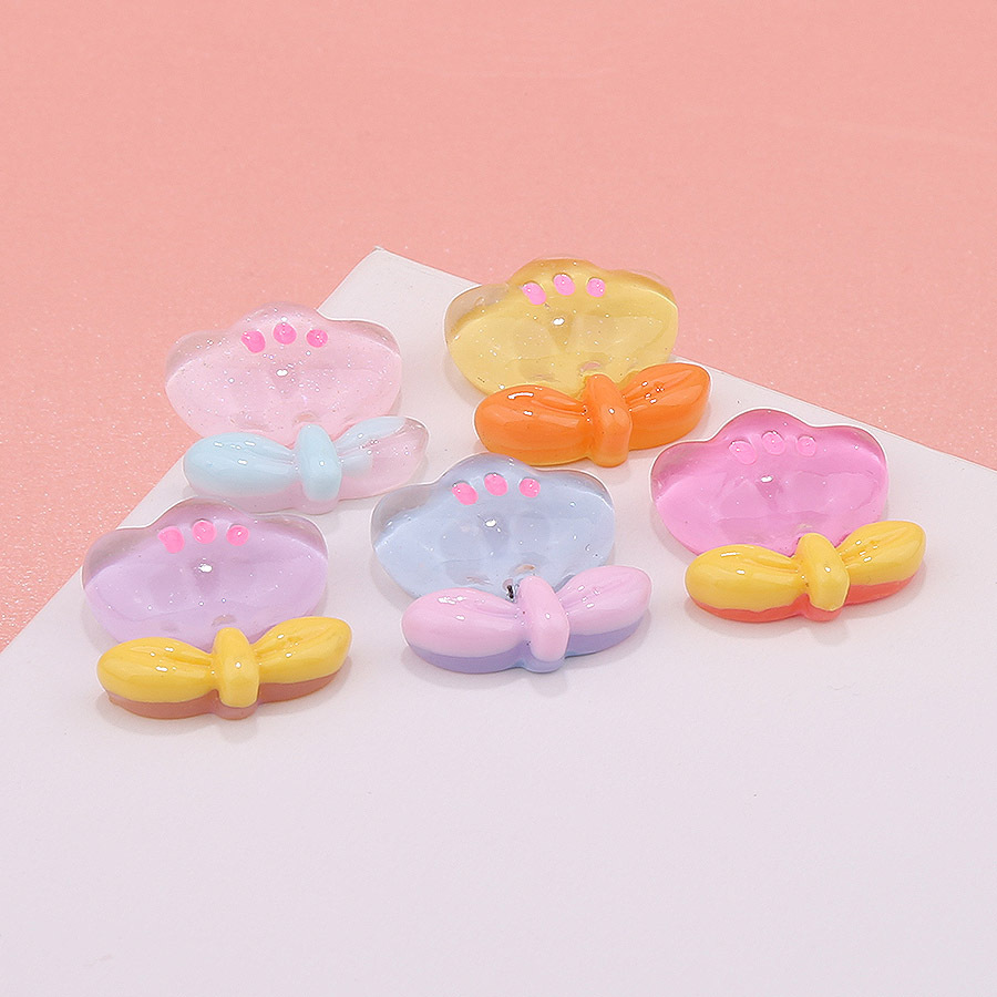 Wholesale resin accessories, ice-transparent small flowers, diy cream glue accessories, crocs, clothing, hair accessory materials, jewelry accessories Specification drawing
