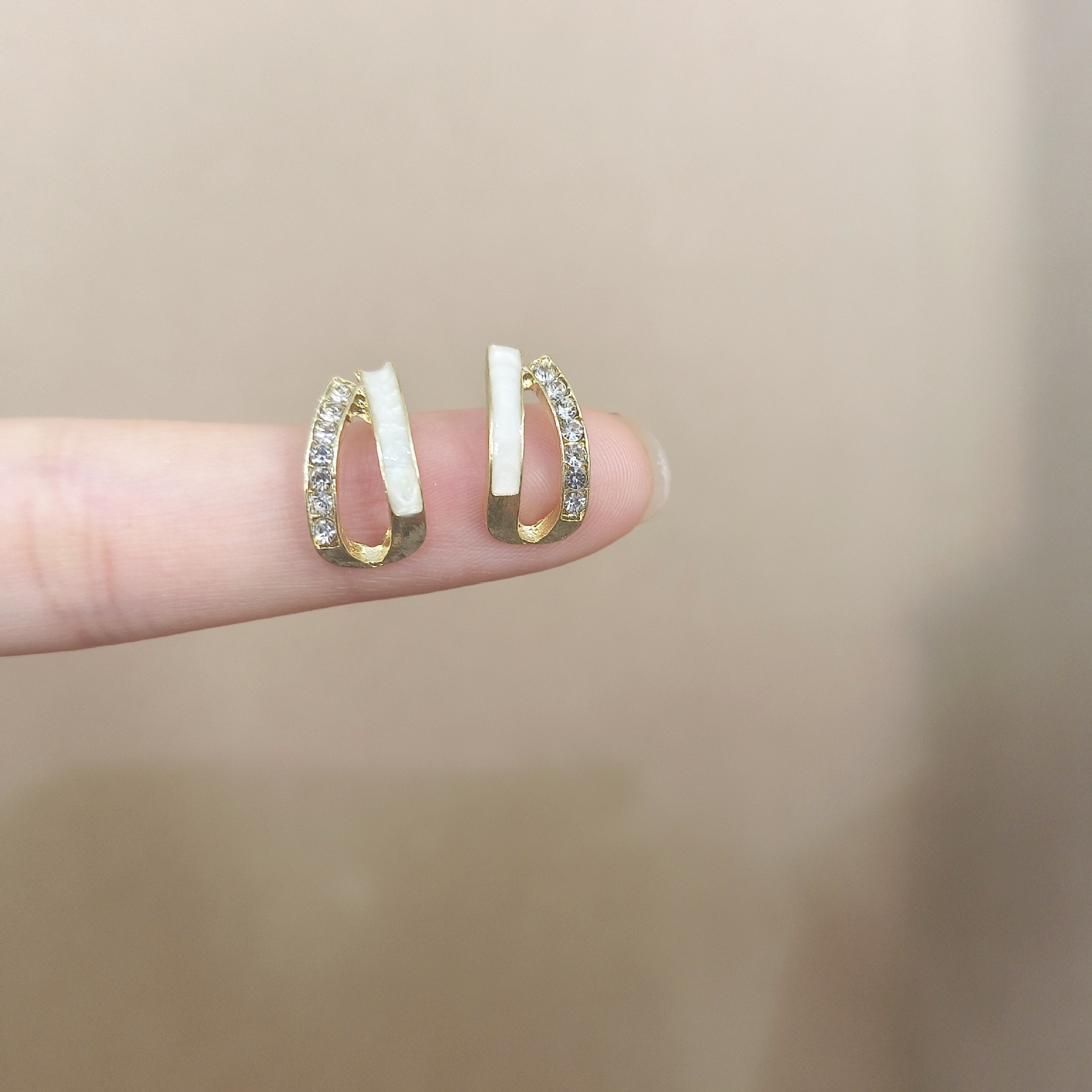 The shell double-layer stud earrings are a niche design for women. The Korean minimalist and high-end light luxury ear ring earrings are a trendy accessory Application Scenario