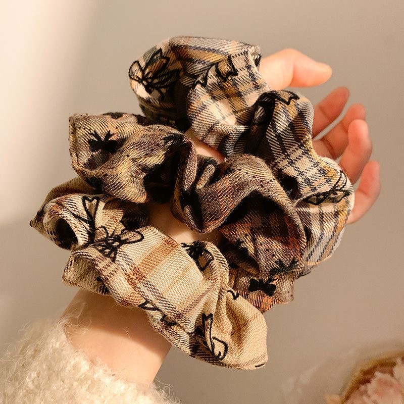 Maillard College style bow, large intestine hair band, Korean-style high-end female hair tie, ponytail bun hair accessory details Picture