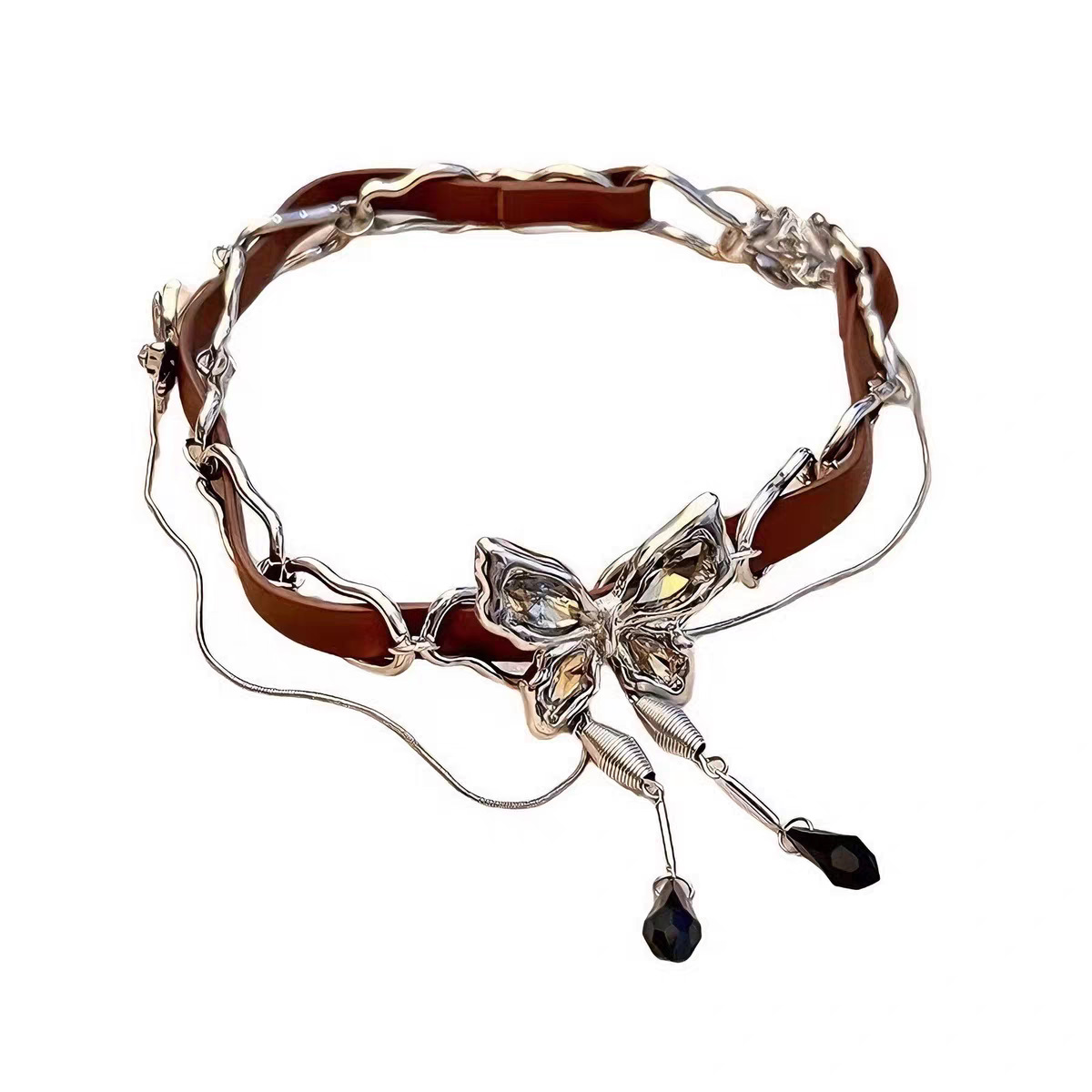 Maillard Heavy Industries butterfly tassel necklace for girls, sweet, cool and hot girl, retro choker style collarbone chain necklace Item Picture