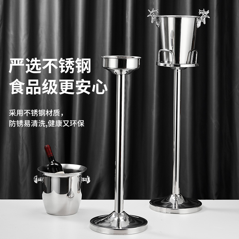 Luxurious champagne barrel rack, stainless steel KTV bar ice wine barrel, red wine barrel, standing floor-standing ice barrel, European champagne barrel full figure