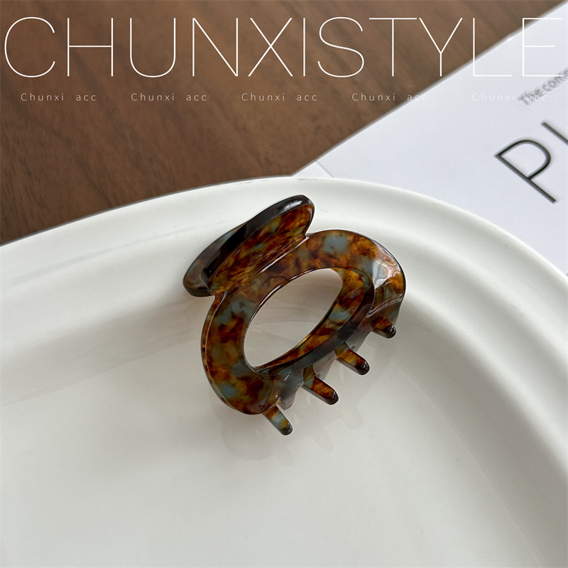Korean acetate retro half-tied hair clip at the back of the head, small clip hair clip, elegant and stylish bangs clip for women's hair clips details Picture
