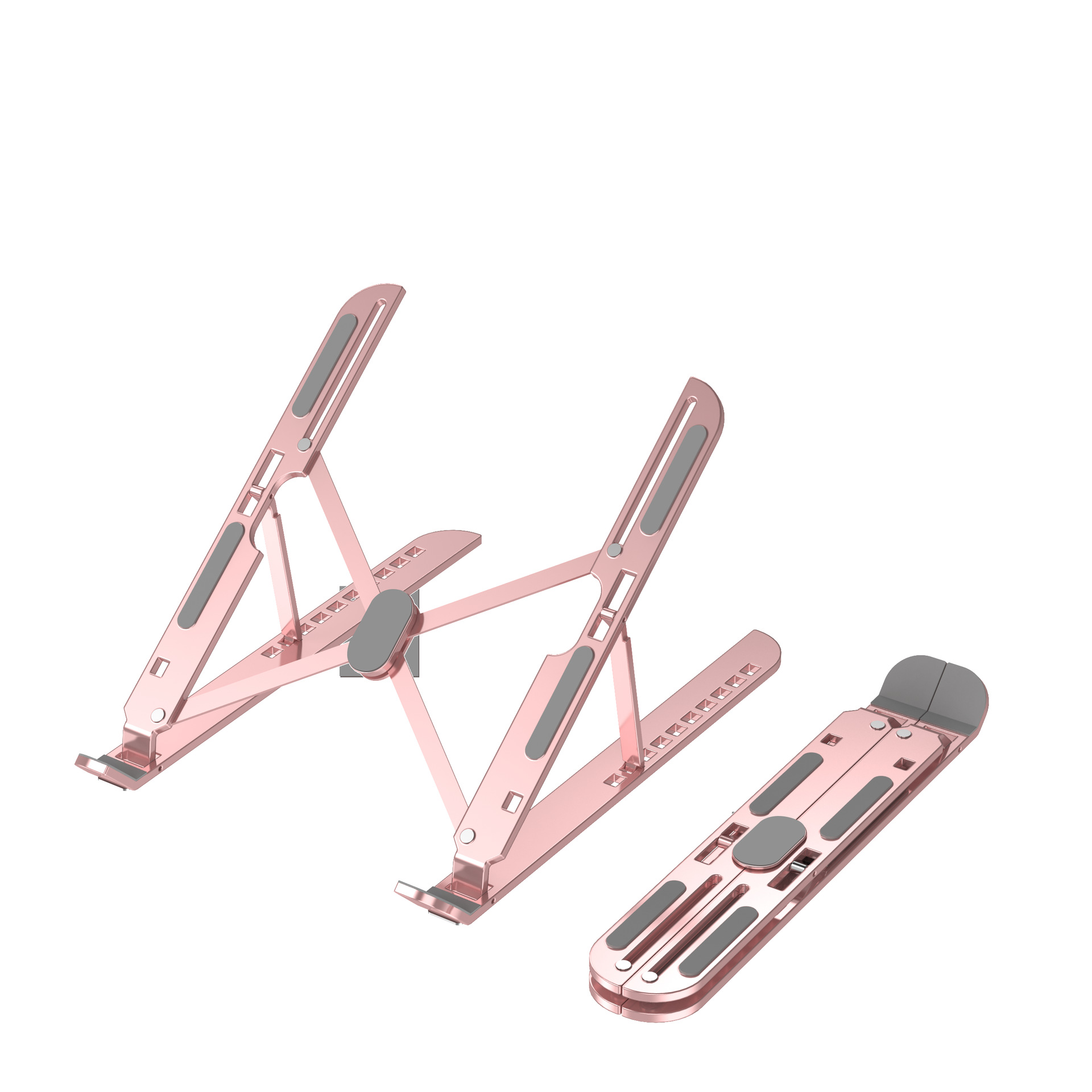 Ten-speed adjustable aluminum alloy laptop stand, folding heat dissipation, height-increasing bracket, portable online class review Item Picture