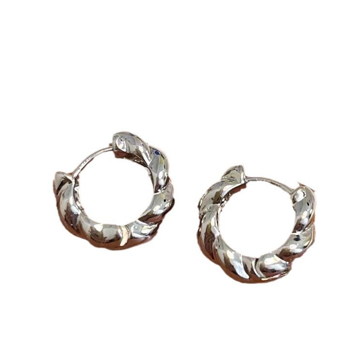 High-end light luxury metal twist ear buckle earrings, niche design sense ear rings, ear buckles, new unique ear studs and earrings Item Picture