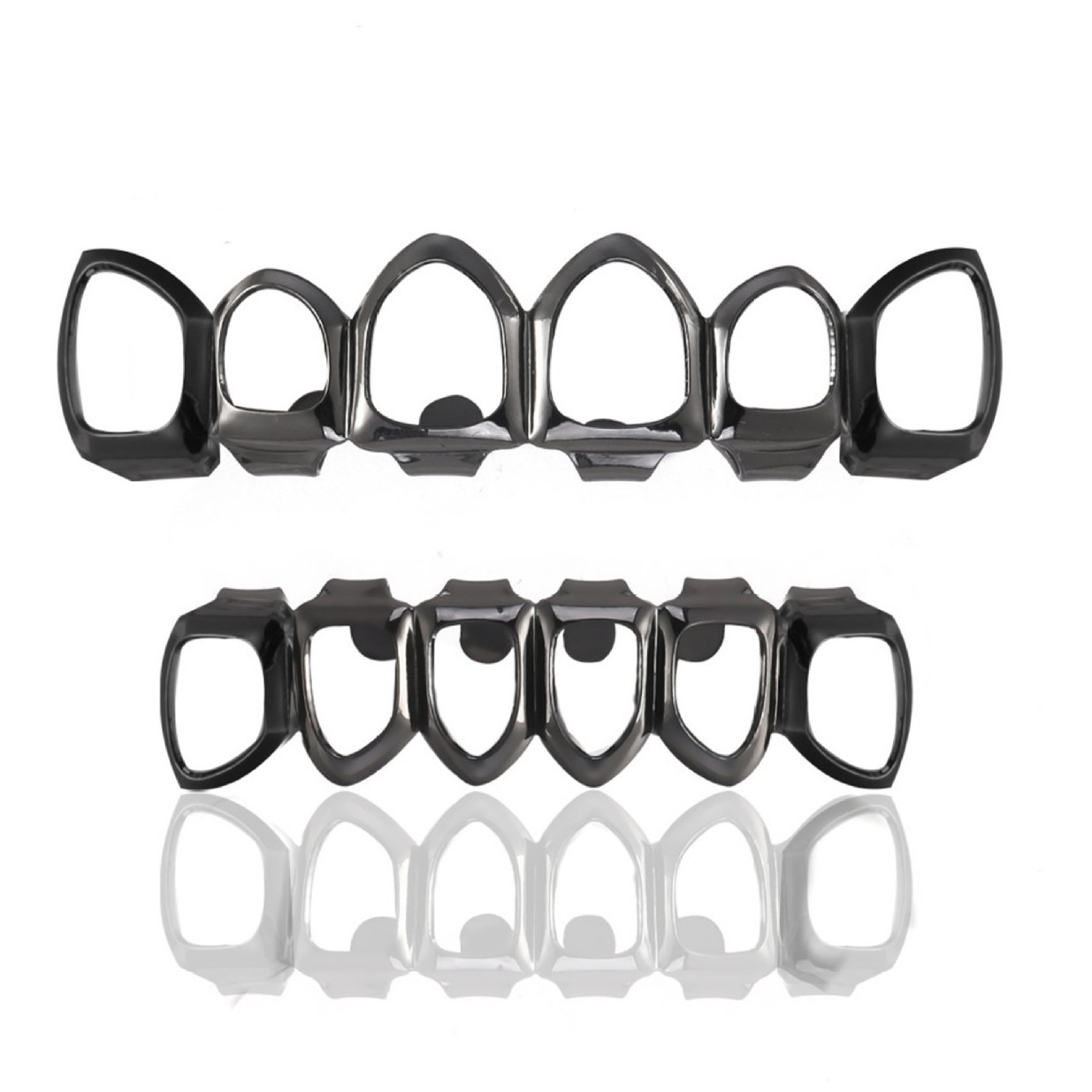 Cross-border best-selling, fashionable, trendy and personalized 6-hole hip-hop teeth, HIPHOP nightclub Halloween factory supplies props Item Picture