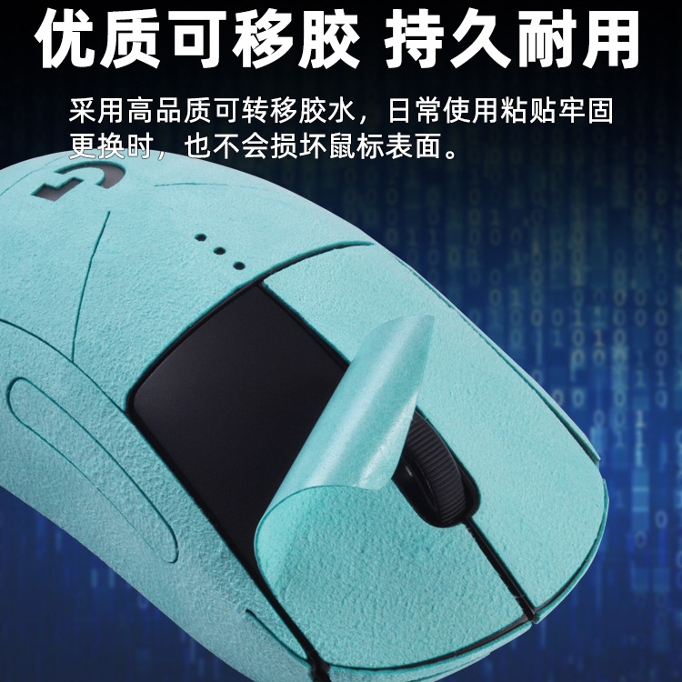 Logitech GPW1, 2nd, 3rd and 4th generation mouse anti-slip stickers, side suft fur stickers, palm buttons, all covered by Dog King details Picture