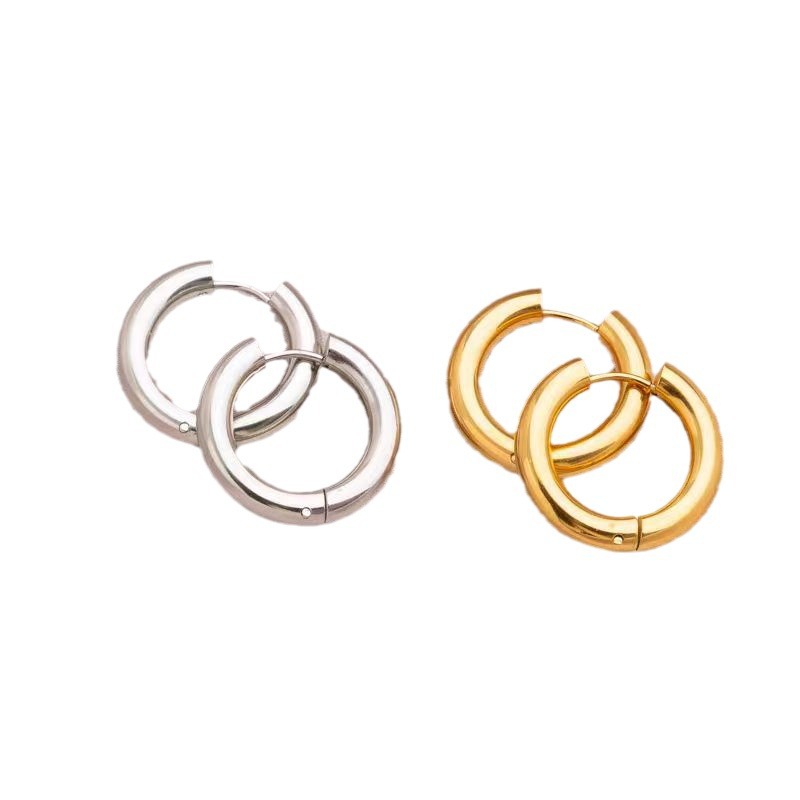 European and American ins simple and versatile ear buckle earrings, cold and fashionable thick ear rings, new couple earrings for women Item Picture