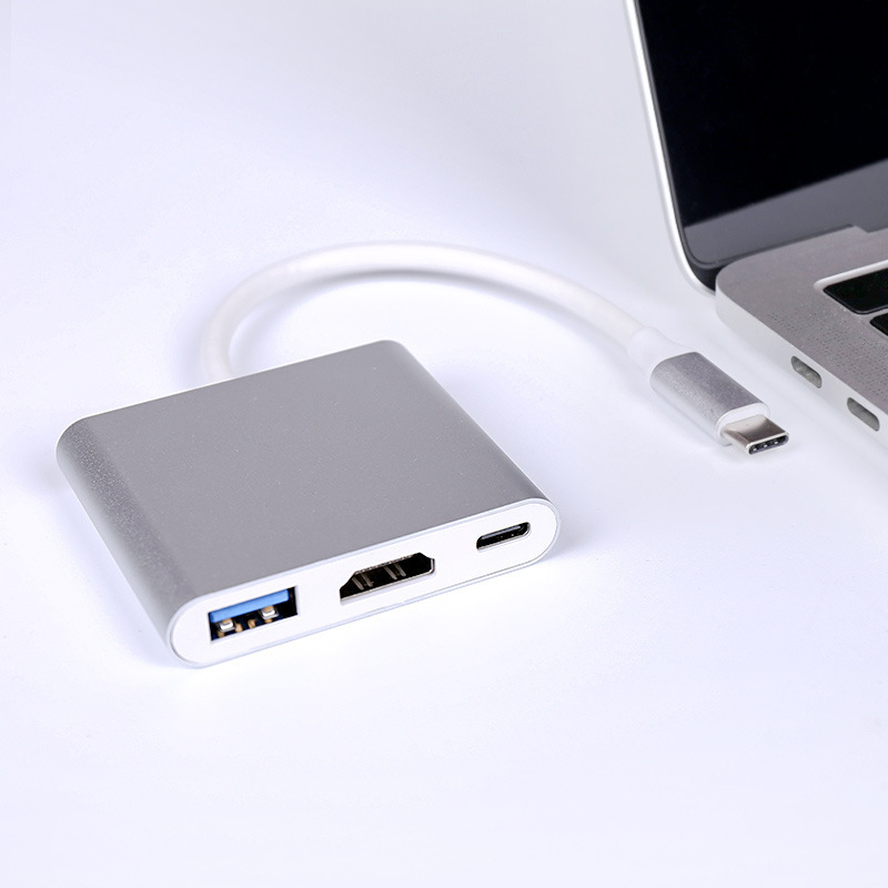 Cross-border type-c to hdtvusb3.0type-c to 3-in-1 4Kswitch conversion three-in-One docking station Specification drawing