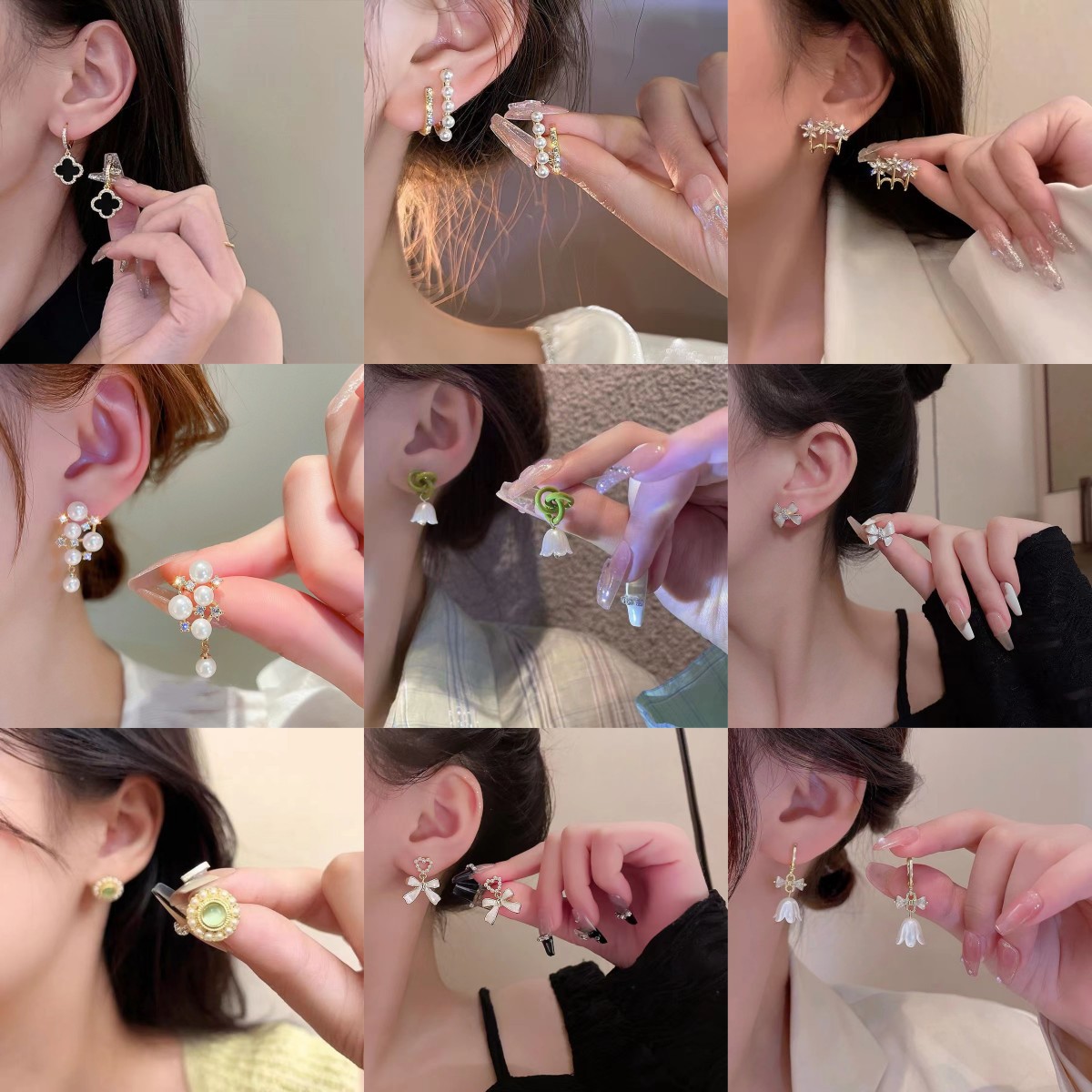The new Korean version of trendy, high-end, light luxury and niche stud earrings are versatile for women's charm, exquisite and fashionable, and feature a trendy design full figure